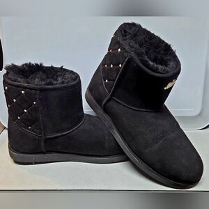 Juicy Couture Black Women's 8.5 Fur Booties Style J-Kaye